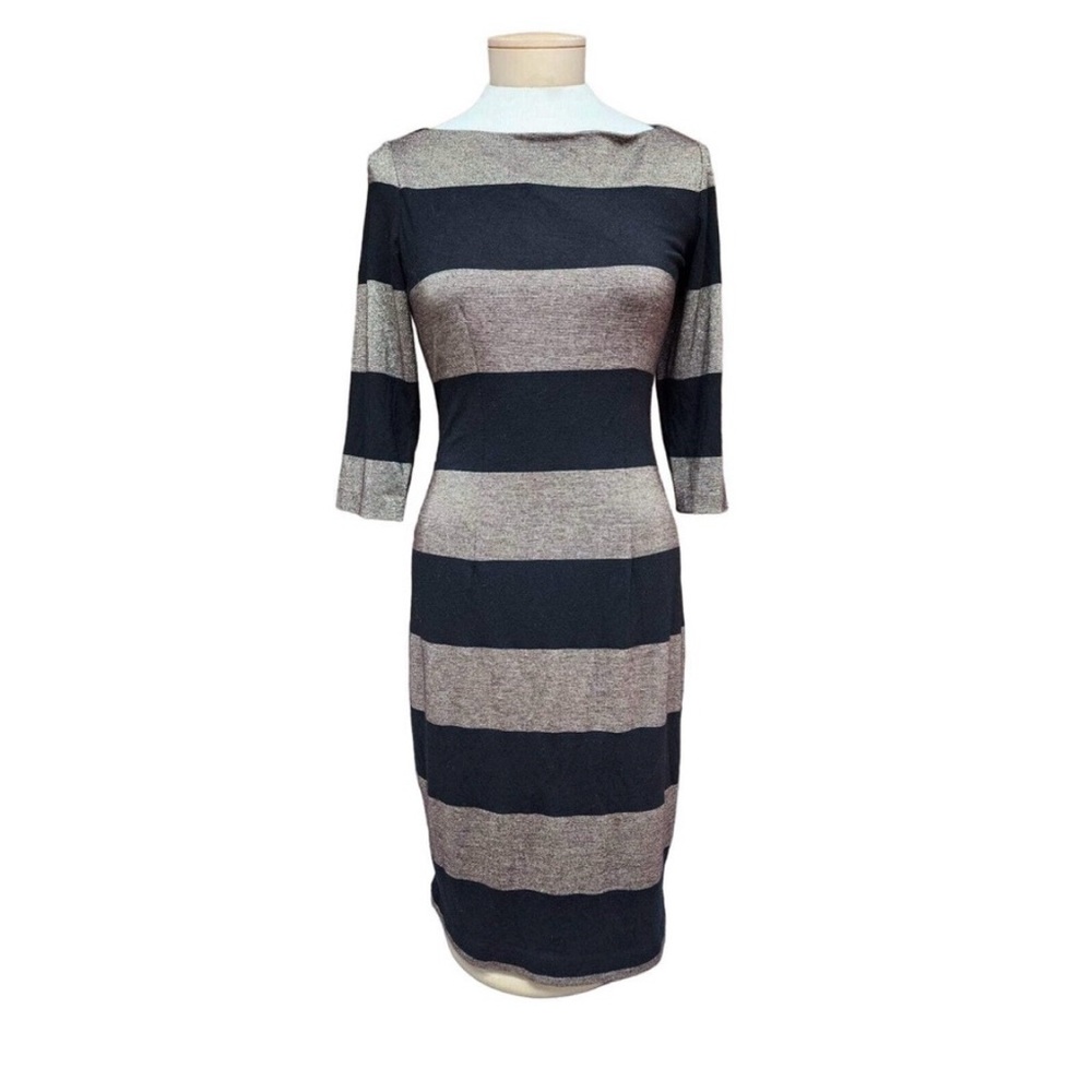 Striped Black and Brown Women's Dress